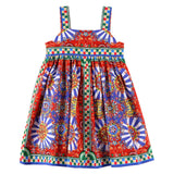 Baby Girls Multicolor Teatro Pupi Printed Pinafore Cotton Dress