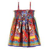 Girls Multicolor Teatro Pupi Printed Backless Dress