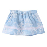 Baby Girls Blue Floral Printed Skirts With Underpants