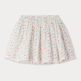 Girls White Floral Cotton Skirt