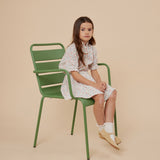 Girls White Floral Cotton Skirt